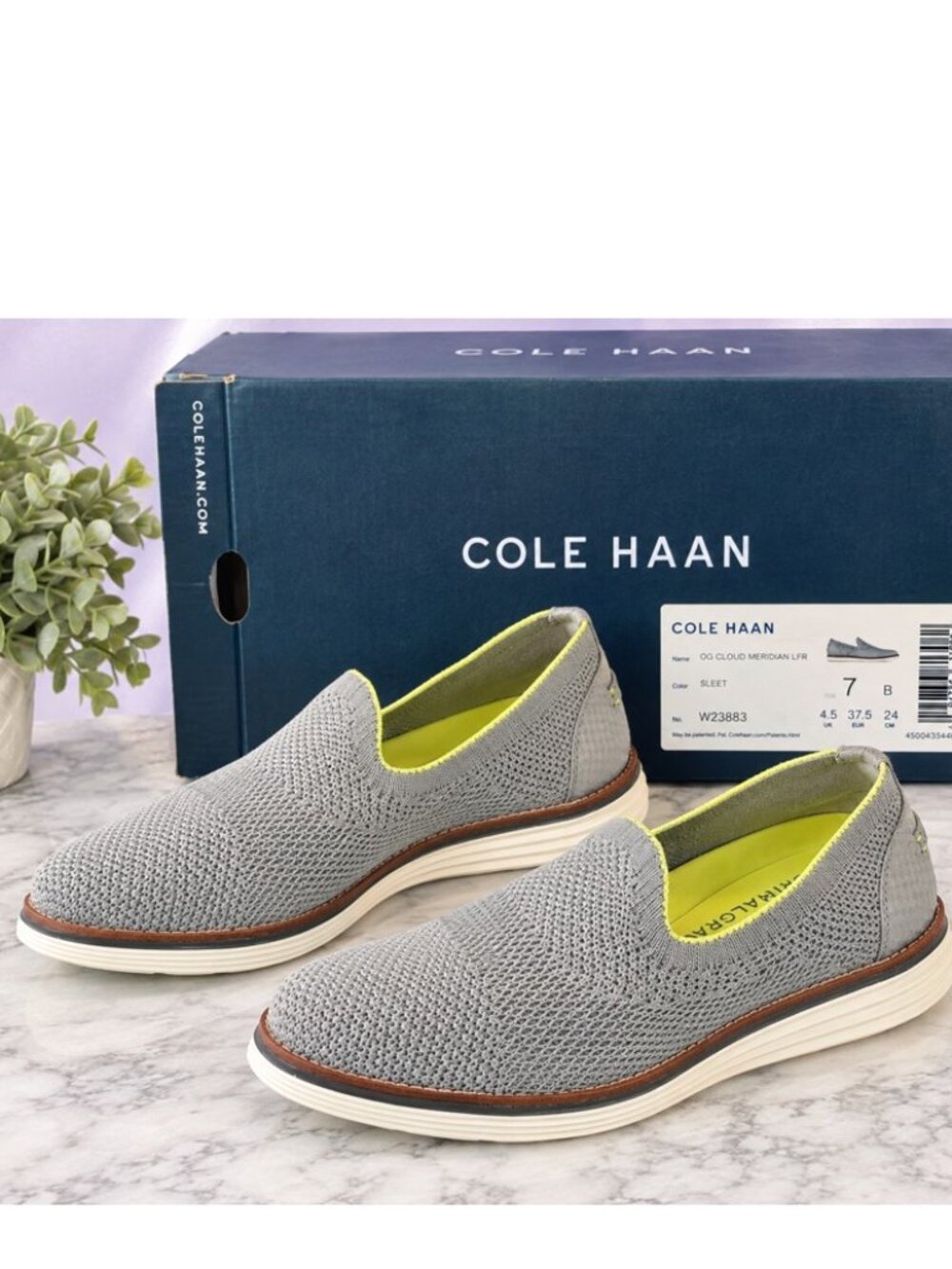 Cole Haan Original Grand Cloudfeel Meridian Knit Loafer Gray Size 7B NIB